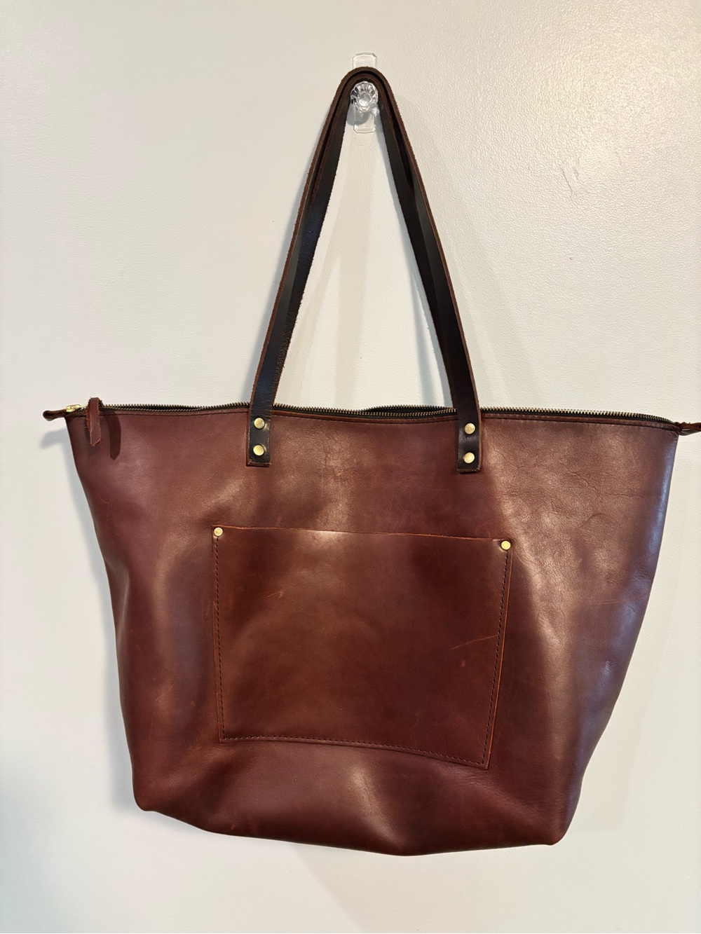 Portland Leather Goods Tote Bag in Rich Brown